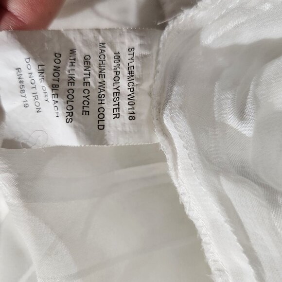 Notations Blouse Sheer Striped Ruffle XL White - Picture 11 of 12